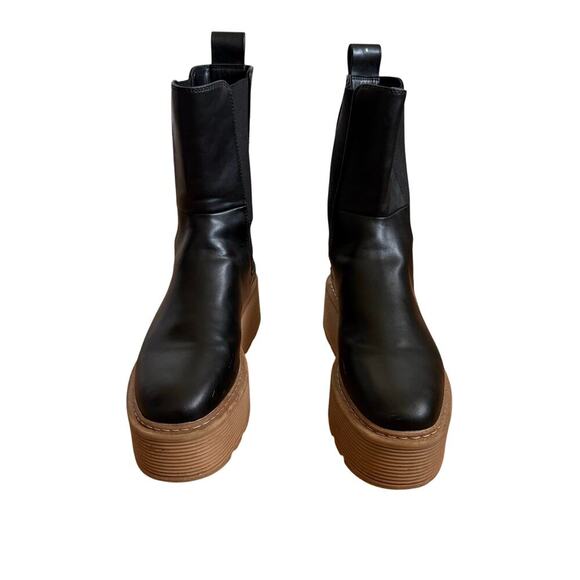 H&M Black Platform Chelsea Boots Size 38 US 7 Bloggers Classic - Picture 10 of 13
